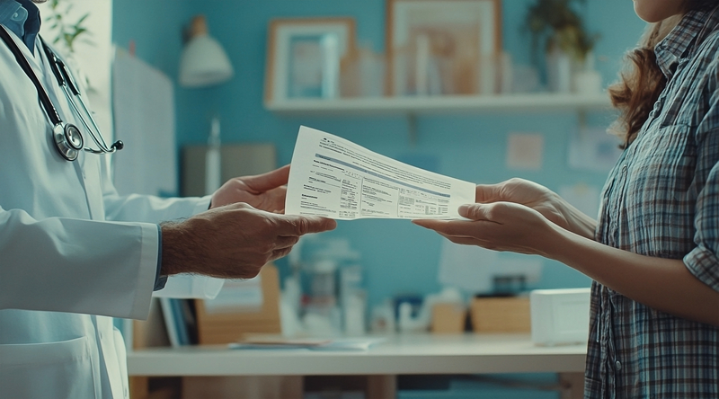 Patient sharing a blood pressure chart with a doctor
